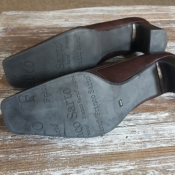 Franco Sarto Brown Square Toe Slip-on Shoes 8.5M - Picture 4 of 6